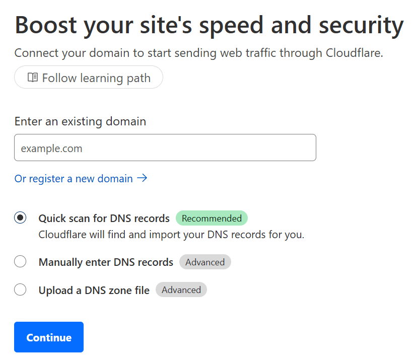 Adding a domain to Cloudflare Adding a domain to Cloudflare.