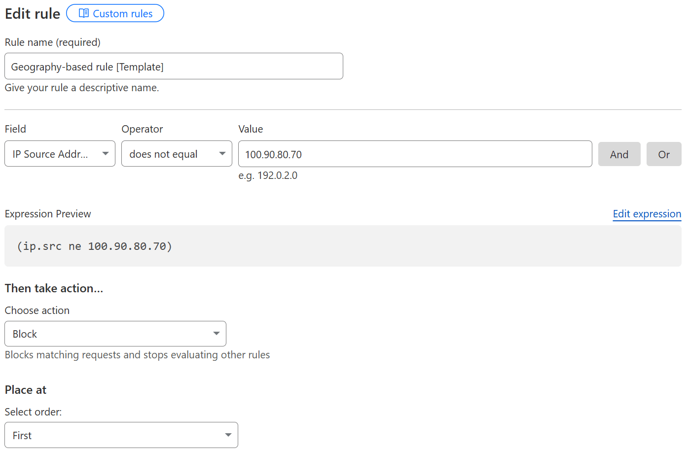 Editing the template Editing the template.