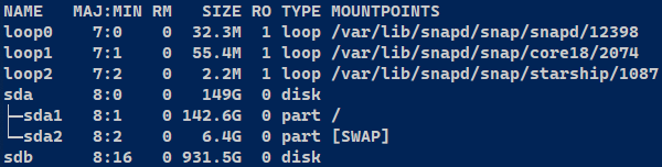 Output of lsblk command Output of lsblk command.