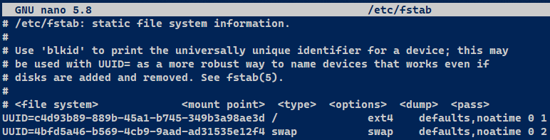 fstab file before editting fstab file before editting.