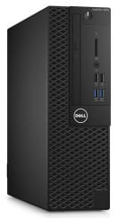 A screenshot of a plain slim black tower Dell brand office PC