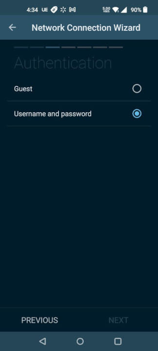 Authentication in Network Connection Wizard Authentication in Network Connection Wizard.