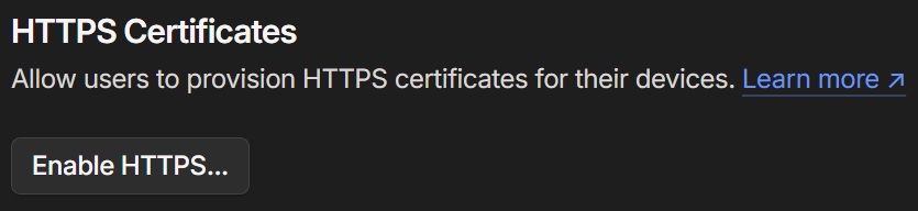 Enabling HTTPS in Tailscale Enabling HTTPS in Tailscale.